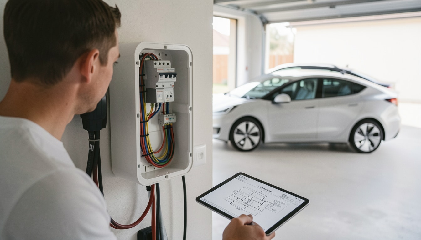 Schéma électrique d’une borne de recharge auto